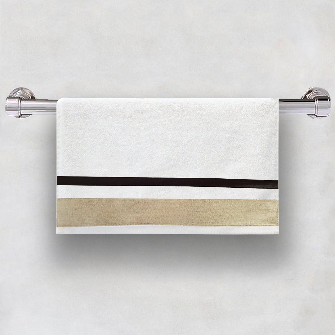 Black and beige single Towel